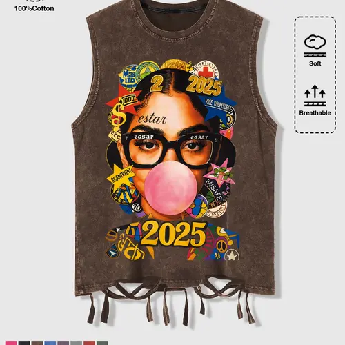 Unisex Patterned Washable Sleeveless Vest Tank Top, Sleeveless Clothes, 100% Cotton, All-Day Wear, Enhanced Comfort and Fashion, Casual Style, Man