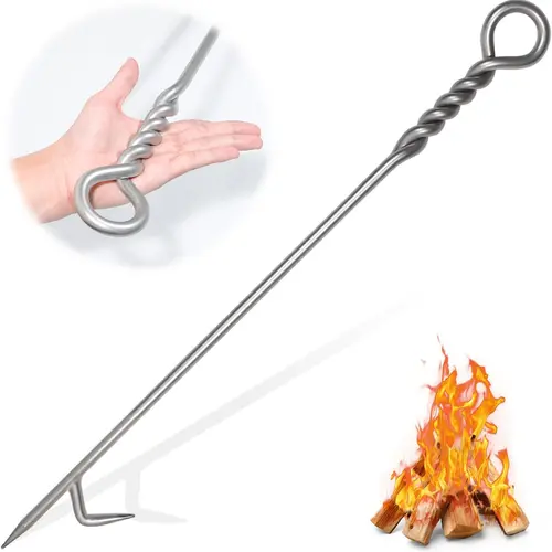 【DealsForYouDays】CKLT 26-40in Handmade Twisted Rope Fire Poker, Indoor/Outdoor Wood Burning Fire Pit Set Accessory for Fireplace, Wood Stove, Camping, deals for you