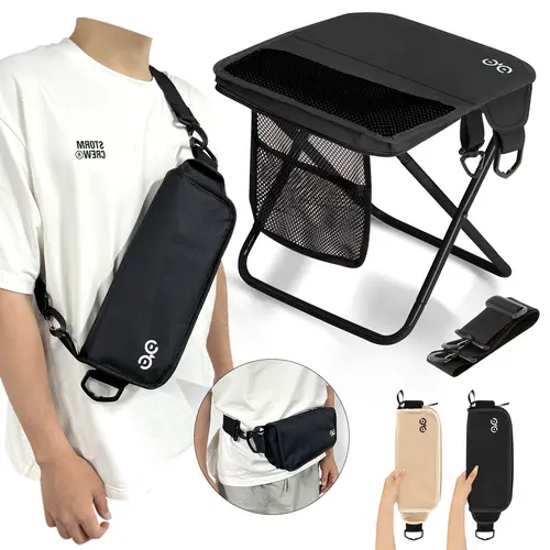 【TikTokShopSummerSale】Camdoor Portable Outdoor Folding Chair, Ultra Light Portable Camping Chair，Strap Ultra Light 1.5 lbs, Max Load 400lbs,  Side Pockets Velcro Storage for Camping Hiking Fishing  - Collapsible Stools, Gift for Girlfriend/Boyfriend