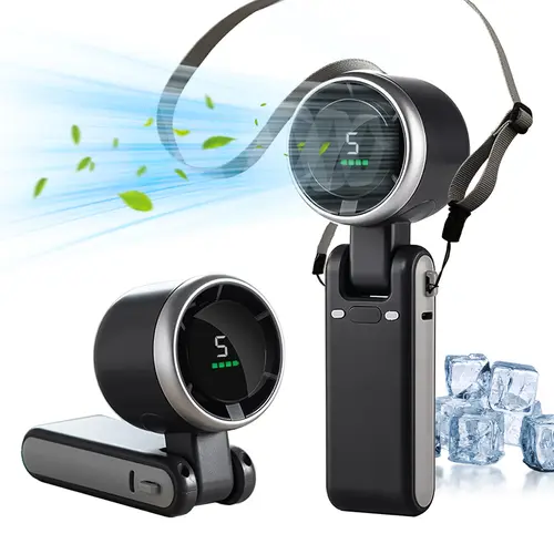 PADOX Portable Handheld Turbo Fan, 5 Gear Wind, 3600mAh Battery Operated, 3 IN 1 Hand Fan Rechargeable with Air Turbo Tech Cooling Fan for Outdoor Activities Travel, Working #SummerWins #DealsForYouDays