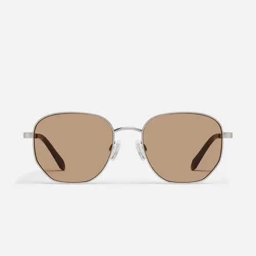 QUAY - BIG TIME Sunglasses Geometric Metal Frame Round Shape Adjustable Silicone Nose Pads Minimalist Design