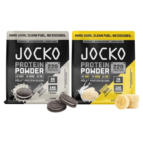 Jocko MÖLK Bundles Whey Protein Powder with Probiotics 2 Packs- 22g Protein, 1g Sugar, 120 Calories, Whey + Casein + Egg Blend for Muscle Health & Digestion Support - Healthcare Dietary Supplement for Fitness - SIZES MAY VARY