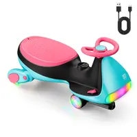 FanttikRide N7 Ultra 2-in-1 Rechargeable Wiggle Car Kids' Ride-On Toy-Pedal-Operated, 2 Speed Settings, 9 Color Modes, Digital Display, 12V Wheels, Bigger Seat, Enhanced Safety, Boosts Motor Skills, Kids Toys, Holidays Gifts, Toddler Toys