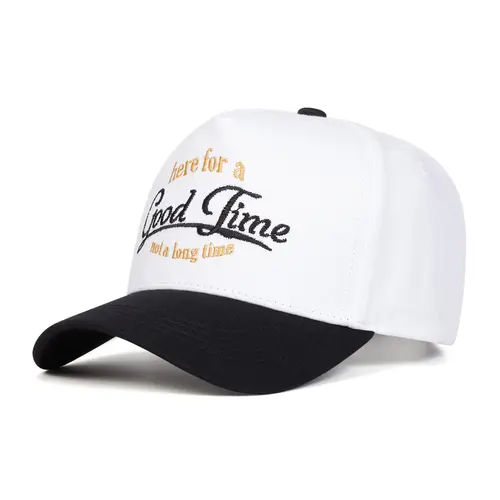 Unisex Good Time Embroidered Baseball Cap, Adjustable Outdoor Sun Protection Hat, Casual Fitted Woven Fabric for Spring & Fall, Premium Quality Cap, Sports Outdoor Hats, High Quality Hat