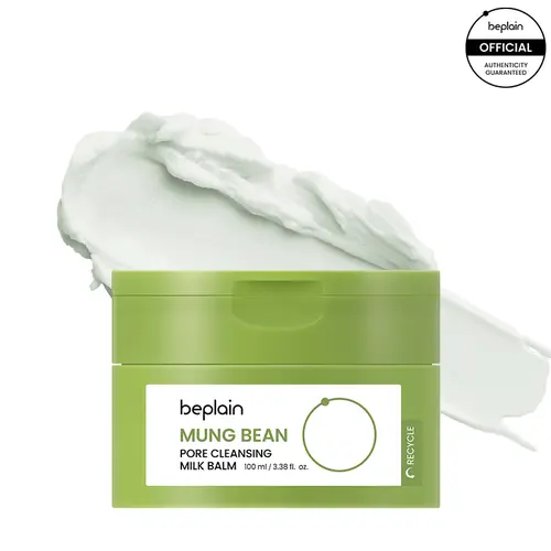 Beplain Mung Bean Cleansing Balm - Balm-to-Milk Deep Pore Facial Cleansing Product, 100ml, Hydrating, Moisturizing, Brightening, All Skin Types, Single Item