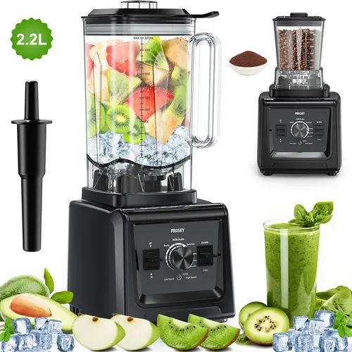 PRASKY PRO 4.0 HP High Performance Kitchen Blender - 68oz/102oz Jar with Optional Timer, 17oz BPA-Free Extra Jar, 25000RPM Ice Crushing Blender, Smart Home Appliance for Desserts, Dips, Coffee Beans