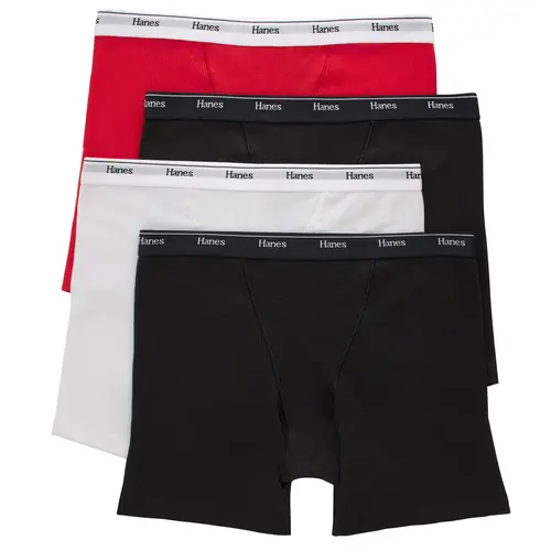 Hanes Originals Women's Mid-thigh Boxer Brief Underwear Breathable Cotton Stretch 4-pack Multi Pack Comfortable Fit Soft Fabric Ocmtas