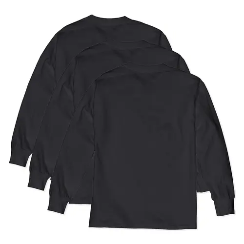 Hanes Boys' Long Sleeve T-shirt 3-pack Underwear Multi Pack Comfortable Fit Soft Stretch Fabric Breathable O5546