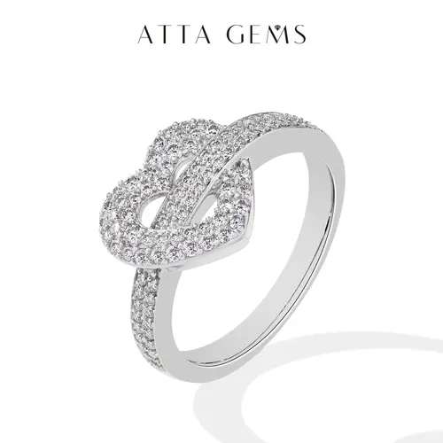 ATTAGEMS Women's Heart Shaped Lab-Created Moissanite Artificial Gemstone Ring - Fine Shining Fashion Heart Rings for Adults, Daily Wear Jewelry, Mother's Day Gift, R254
