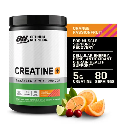 Optimum Nutrition Creatine Powder - Passion Fruit Flavor, High Potency Vitamin Dietary Supplement for Fitness, Monohydrate Creatine Protein for Muscle Gain, Powder Fitness Supplements