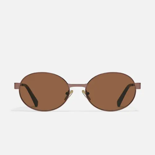 QUAY AUSTRALIA ANYWAYS Narrow Metal Sunglasses with Tapered Arms and Chic Details Gold Oval Adjustable Sunglass for Women