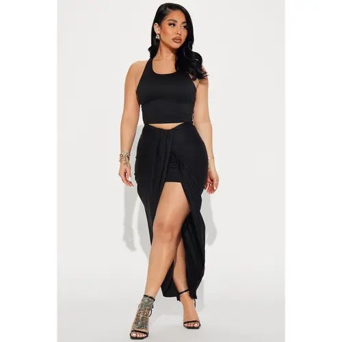 Lanie Maxi Skirt Set - Black