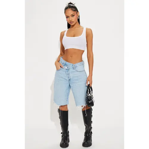 The Crossover Baggy Denim Jorts - Light Wash