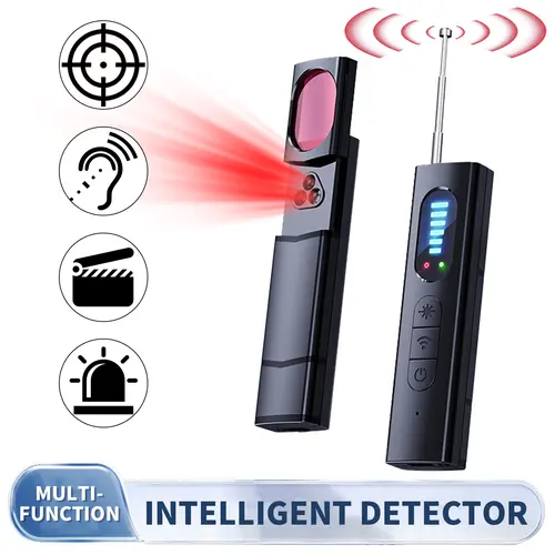 Black Portable Hidden Camera & GPS Tracking Detector - Mobile Household Safety Device with Protection, Automatic Scanning of Wi-Fi, Bluetooth & More, Quickly Finds Weak Signals, Compact for Travel Bags, Ideal for Home Use