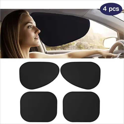 Magnetic Car Side Window Sun Shade - Dual-Layer Construction, UV Protection, Privacy Shield, Durable, Reusable, Washable, Folds for Storage - Baby Care Accessory for Most Cars, SUVs - Father's Day Gift