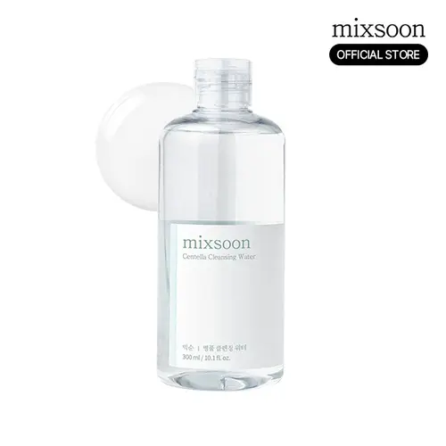 [mixsoon Official] Centella Cleansing Water - 10.14 fl.oz/300ml Hypoallergenic Mild Makeup Remover, Korean Skin Care Self Care, Liquid Cleanser