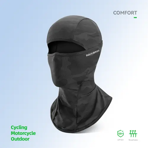 ROCKBROS Multifunctional Cooling Full Balaclava - Stretchy Fit, Breathable Neck Gaiter Headwear, Athletic Face Masks, Face Cover for Men - Ideal for Cycling (Father's Day Gift Option)