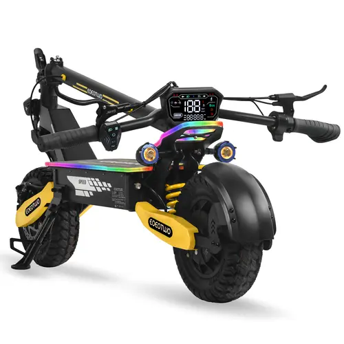 EOEOTWO GT06 PLUS Adult electric scooter, top speed 38MPH per hour, range 46 miles, 2400W dual-motor electric scooter, 11-inch tires, foldable electric scooter, dual hydraulic braking and application control, UL certified