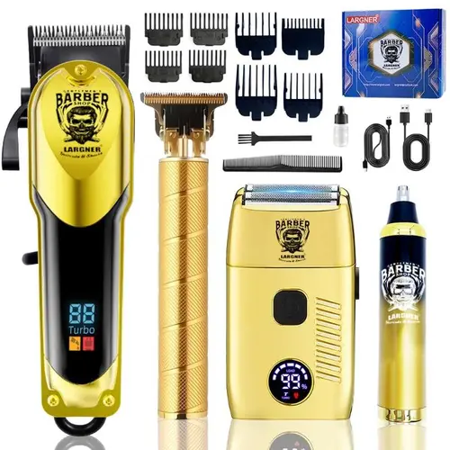 4 in 1 Hair Trimmer Kit, Barber Clippers Set, 1 Set USB Rechargeable Cordless Hair Cutting Clipper with Limited Comb & Charging Cable, Barber Equipment, Great for Men Stylists Barber Barbershop Salon Home Use
