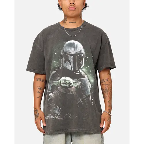 Star Wars The Mandalorian Heavyweight T-Shirt Black Wash