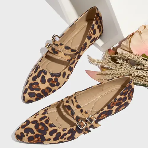 Fashion Leopard Print Mary Jane Shoes, Comfortable Soft Sole Shoes for Daily Wear, Lightweight Elegant Breathable Shoes for Women & Girls