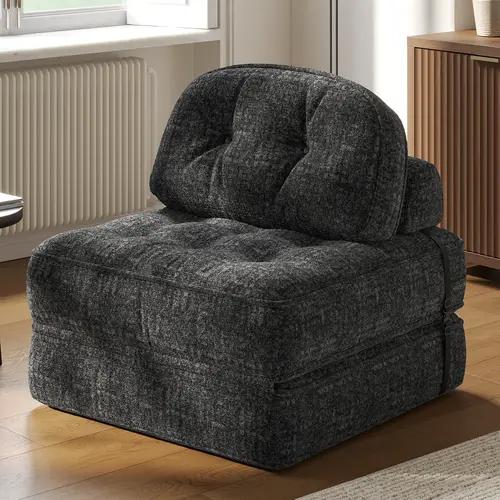Summervibes Dowinx Folding Sofa Bed with Pillow, Small Convertible Comfy Couch Bed for Adults Home Lounge and Gaming, Modern Comfortable Design for Apartment Living Room Bedroom, Smooth Velvet