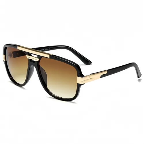 Men's Vintage Oversized Square Sunglasses - Windproof Polarized Polycarbonate Lenses, Retro Pilot Statement Frame Glasses, Bold Street Edge Classic Style, Stylish Beach Accessory
