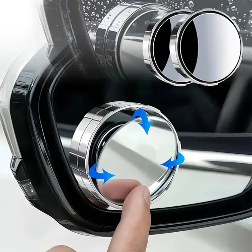 2pcs Car Blind Spot Mirror, 360 Degree Adjustable Car Rearview Mirror, Universal Car Auxiliary Mirror for Sedan, Truck, SUV & Motorcycle