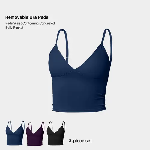 Women's Chic Spaghetti Strap Crop Tank Top - Elegant Activewear Style, Deep V Ruched Backless Sleeveless, Wire-Free Bra-Integrated with Invisible Chest Pads, Summer Gym Yoga Tops for Women