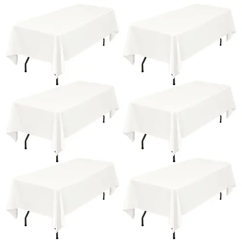 SHOWGEOUS 4/6/8/10/12 Pack 60x102 Inch Rectangle Tablecloths, Wrinkle-Resistant Washable Polyester Table Covers for Wedding, Thanksgiving, Valentine’s Day, Party & Outdoor Events