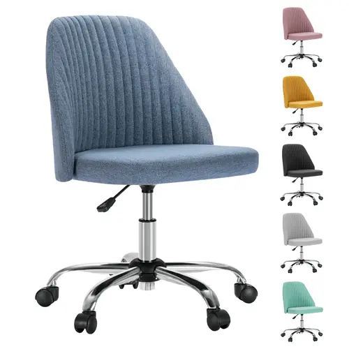 Sweetcrispy Modern Fabric Office Chair - 360-Degree Swivel Desk Chair with Wheels, Adjustable Comfort, Space-Saving Seating, Great for Home Office Work & Vanity Use