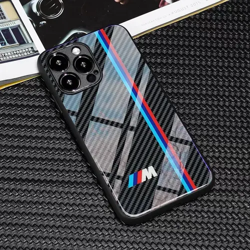 Carbon fiber texture mirror mobile phone case for iPhone 17/16/15/14/13 pro/promax glass case Summervibes