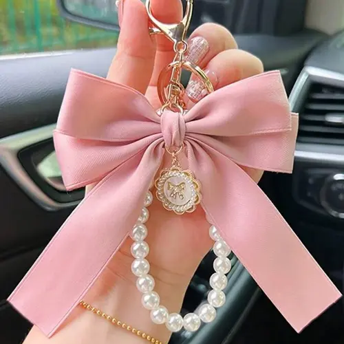 Women's Elegant Bowknot Design Bag Charm, Cute Trendy Bag Keychain, Fashionable Bag Decoration for Daily Use & Car Key Decoration, Keychain for Bags, Stylish Keychain, Cute Keychain Accessory