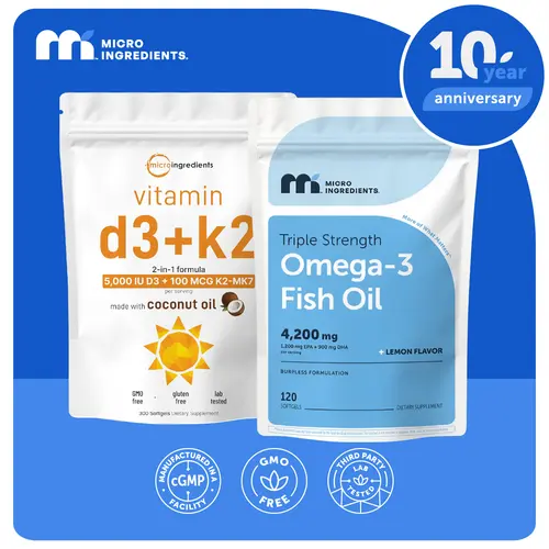 Boise Brooke's Choice Bundle: Vitamin D3K2 5000IU & Omega Fish Oil 120 Softgels
