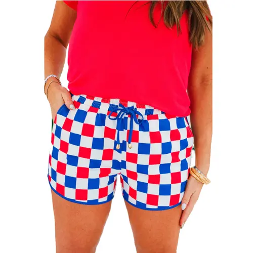 Mntaor Women's Checkered Drawstring Elastic Waist Casual Summer Shorts - Fitted Style with Adjustable Fit for Comfortable Outfit