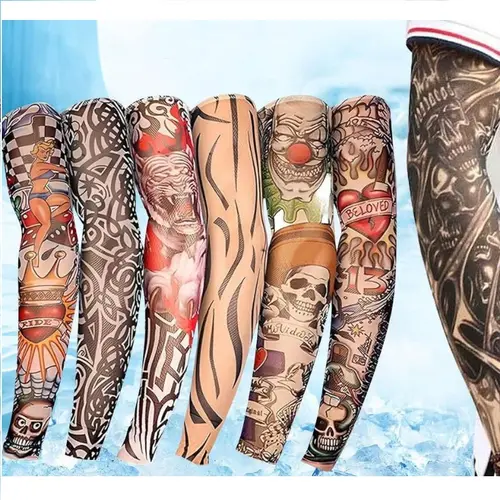 Yeomoo 6PCS  Cooling Tattoo Art Arm Sleeves Cover UV Sun Protection Sport Outdoor activities Set Temporary Fake Tattoo Sleeves for Men Women with Designs of Skull, Dragon, Rose, Koi Fish, Wolf, Buddha, Tribal Arm Guard