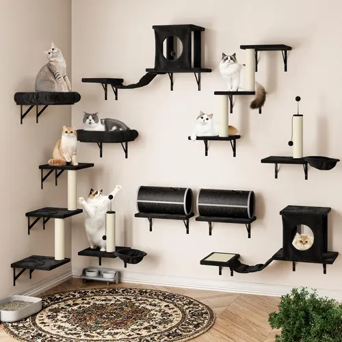 14-in-1 Wall-Mounted Cat Shelves Set – Space-Saving Climbing Fun for Cats ,Summervibes,Halloween gifts for cats