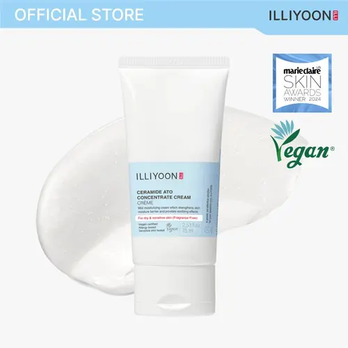 [ILLIYOON] Ceramide Ato Concentrate Cream | Moisturizer for Dry & Sensitive Skin, 100hr Lasting Hydration, For Face & Body, Gentle for Infants, Moisture Barrier Repair, Vegan Certified, 2.53 fl.oz.