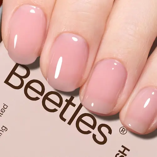 Beetles Nude Pink Gel Nail Polish, 15ml Neutral Sheer Pink Jelly Gel Polish Translucent Effect Nail Concealer Spring Summer Color Soak off UV French Nail Art Design DIY Manicure Gift for Women