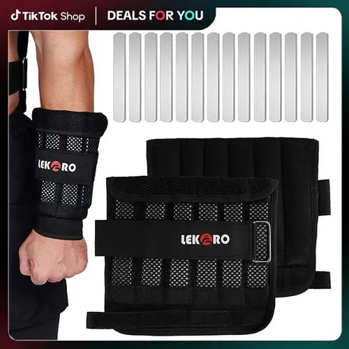 LEKARO Adjustable Wrist Arm Weights (1 Pair) for Men & Women, Soft Ankle Weights with Velcro Straps for Upper Body Workout & Resistance Training, Toned Arms, Strength Training, Home Workout Gear, Strength Training Equipment tiktokshopbacktoschool, Unisex