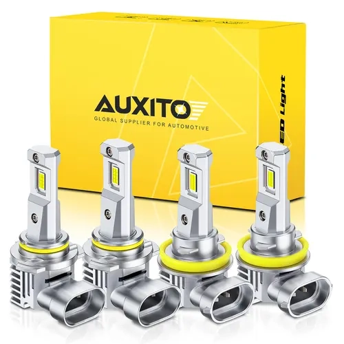 【ALL-NEW Headlights】AUXITO 9005/HB3/9006/HB4/H11/H9/H8/H4/9003/H10/9145/H13/9008/9007/HB5 White LED Headlight Kit High/Low Beam Bulbs,CANBUS Ready,No Flickering,Super Bright 6500K 40000LM