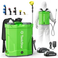 TaskStar Electric 4-Gal Backpack Sprayer, 100PSI Power Sprayer with 2000mAh Battery, Adjustable Pressure, 2 Wands, 6 Nozzles for Garden, Lawn, Home Pest Control & Fly Scare Devices