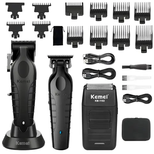 Electric Hair Trimmer Kit, 1 Box Professional Hair Clipper with Guide Comb & Brush, Long-Endurance Cordless Wireless Clippers Set for Travel, Men's Grooming Kit USB Rechargeable Clipper