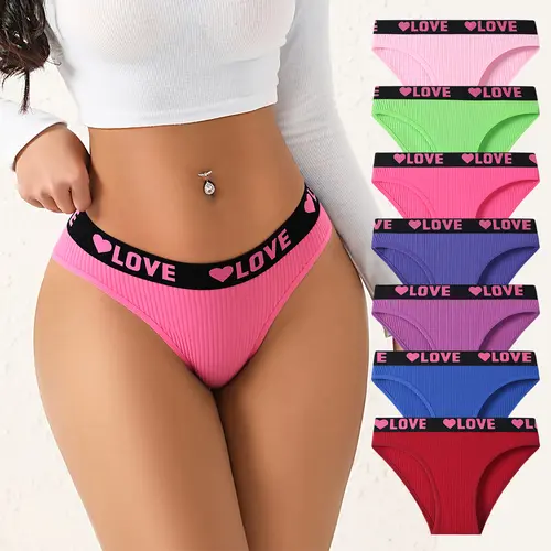 Hotcom Women's Soft Breathable Cotton Knickers - 5/7-Pack Seamless Printed Low Waist Plussize Briefs Set, Chic Elegance Athletic Lingerie for Workout, Mixed Color (Halloween, Thanksgiving, Easter Options, 5pcs Available)