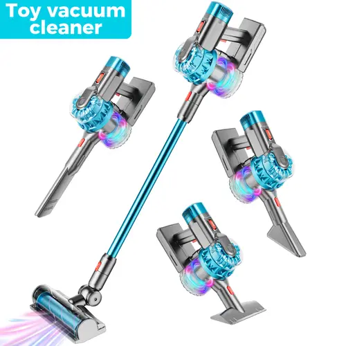 4-in-1 Unisex Kids Simulated Vacuum Pretend Play Cleaning Playset, STEM Learning Toy with Light & Sound Fun, Birthday/Christmas Gift for 2-6+ Year Old Boys & Girls