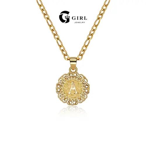 GGIRL 18K Gold Plated Initials Necklace - Letter Nameplate Necklaces, Customizable Initial Gold Jewelry, Unisex Clavicle Chain, 26-Letter Fashion Accessory Gift for Christmas Birthdays Back to School Various Festivals Occasions