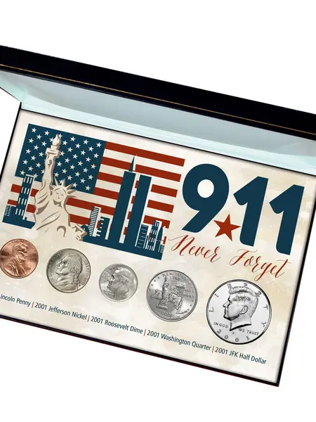 9-11 Never Forget Coin Collection in Display Bo x