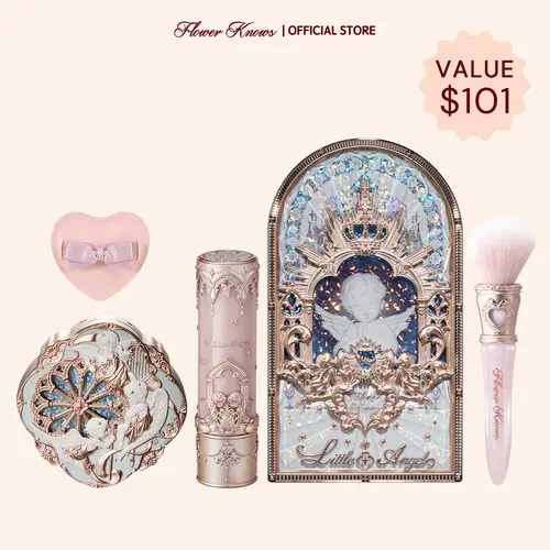 Flower Knows Little Angel Full Face Makeup Set, eyeshadow, blush, lipstick, brush, puff, smooth, longlasting, #summerwins, #DealsForYouDays