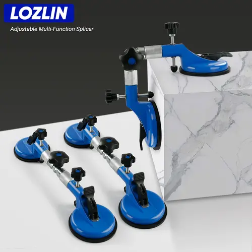 LOZLIN 2PCS Heavy-Duty Vacuum Leveling Tool, 396lb Suction Clamp with Grip Handles Hardware for Stone, Tile, Glass Countertops Adjustable Seamless Installation Kit