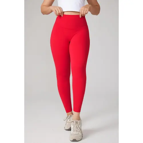 Women's 25" Buttery Soft Seamless High Waisted Spandex Leggings - 26% Lycra Elastane, Elastic Waistband, Tummy Control, No Front Seam, V-Seam Glute Contour, Sports Stretchy, Athletic Stretchable Activewear Built for Yoga and Workouts